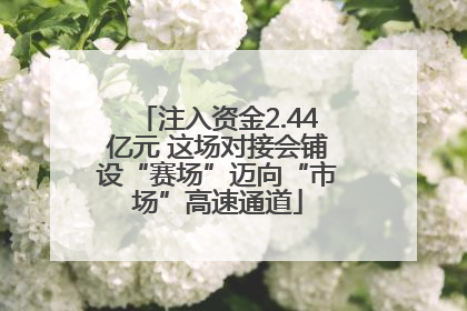 注入资金2.44亿元 这场对接会铺设“赛场”迈向“市场”高速通道
