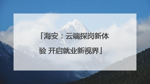 海安：云端探岗新体验 开启就业新视界