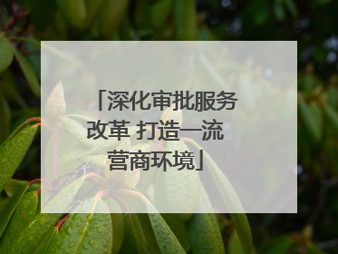 深化审批服务改革 打造一流营商环境