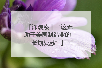 深观察丨“这无助于美国制造业的长期复苏”