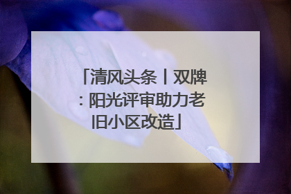 清风头条丨双牌：阳光评审助力老旧小区改造