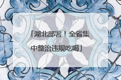 湖北部署！全省集中整治违规吃喝