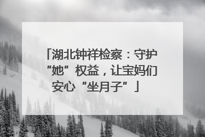 湖北钟祥检察：守护“她”权益，让宝妈们安心“坐月子”