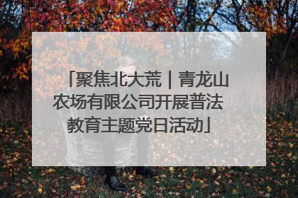 聚焦北大荒｜青龙山农场有限公司开展普法教育主题党日活动