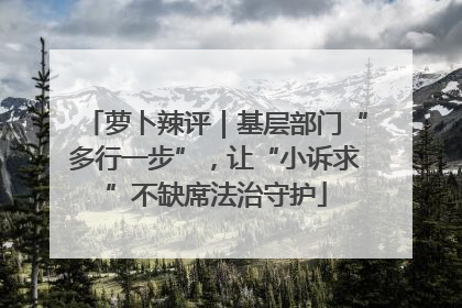 萝卜辣评｜基层部门“多行一步”，让“小诉求”不缺席法治守护