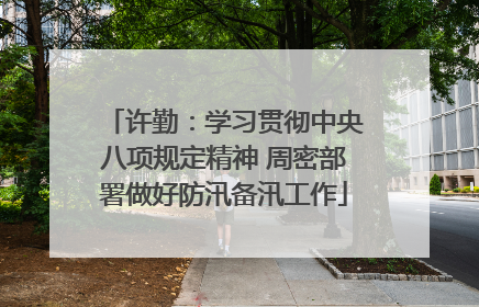 许勤：学习贯彻中央八项规定精神 周密部署做好防汛备汛工作