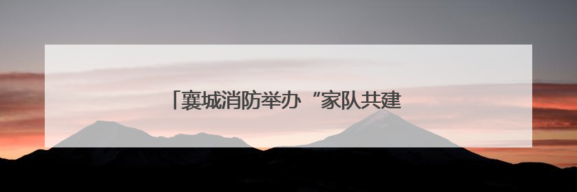 襄城消防举办“家队共建 共同成长”家属开放日活动