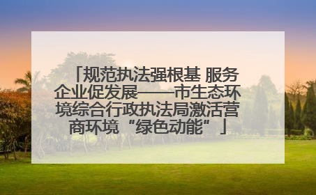规范执法强根基 服务企业促发展——市生态环境综合行政执法局激活营商环境“绿色动能”