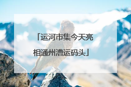 运河市集今天亮相通州漕运码头