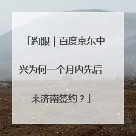 趵眼｜百度京东中兴为何一个月内先后来济南签约？