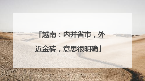 越南：内并省市，外近金砖，意思很明确