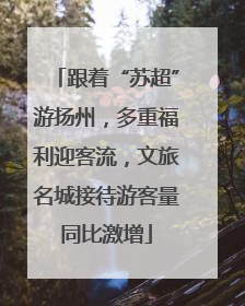 跟着“苏超”游扬州，多重福利迎客流，文旅名城接待游客量同比激增