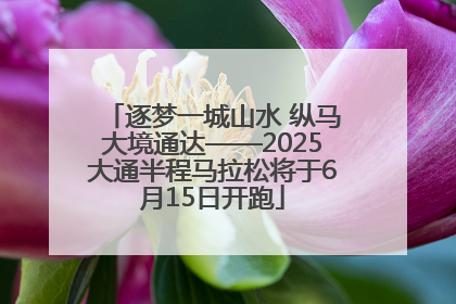 逐梦一城山水 纵马大境通达——2025大通半程马拉松将于6月15日开跑