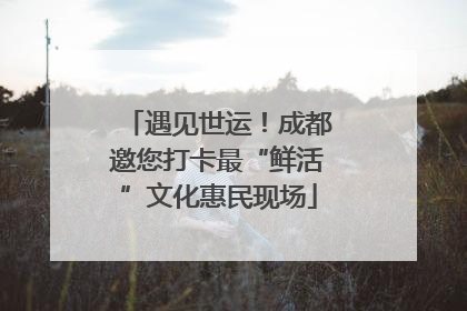 遇见世运！成都邀您打卡最“鲜活”文化惠民现场