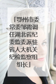 鄂州市委常委邹霞调任湖北省纪委监委派驻省人大机关纪检监察组组长