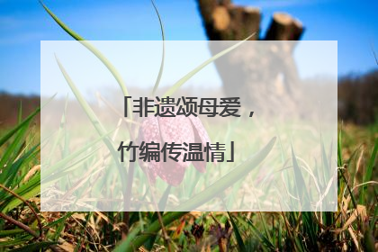 非遗颂母爱，竹编传温情