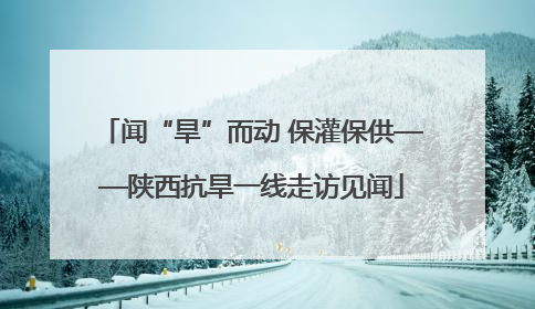 闻“旱”而动 保灌保供——陕西抗旱一线走访见闻