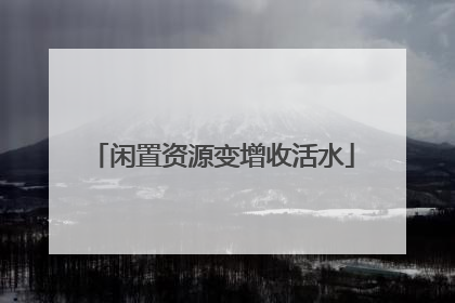 闲置资源变增收活水