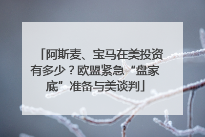阿斯麦、宝马在美投资有多少？欧盟紧急“盘家底”准备与美谈判