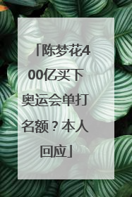 陈梦花400亿买下奥运会单打名额？本人回应