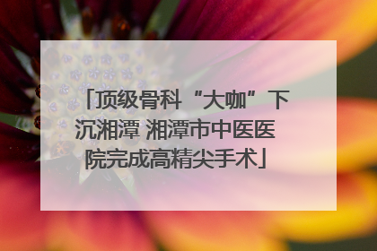 顶级骨科“大咖”下沉湘潭 湘潭市中医医院完成高精尖手术