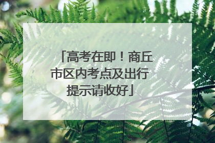 高考在即！商丘市区内考点及出行提示请收好