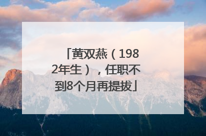 黄双燕（1982年生），任职不到8个月再提拔