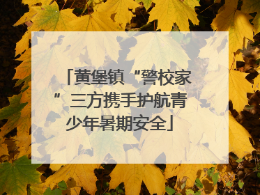 黄堡镇“警校家”三方携手护航青少年暑期安全