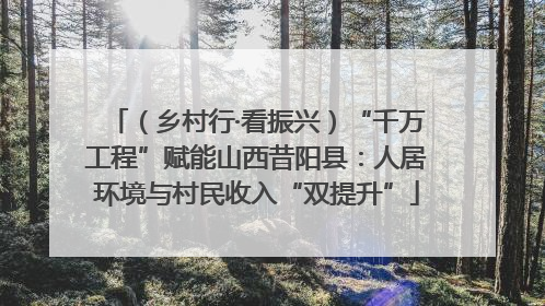 （乡村行·看振兴）“千万工程”赋能山西昔阳县：人居环境与村民收入“双提升”
