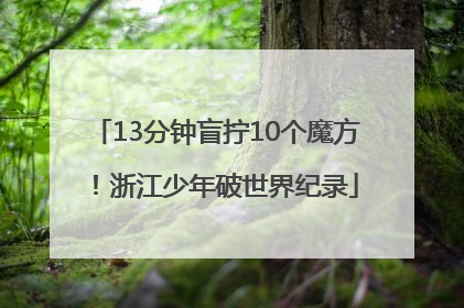 13分钟盲拧10个魔方！浙江少年破世界纪录