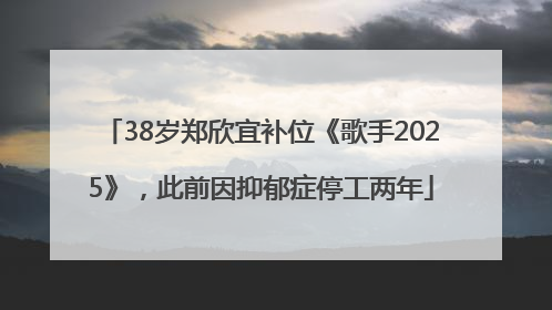 38岁郑欣宜补位《歌手2025》，此前因抑郁症停工两年