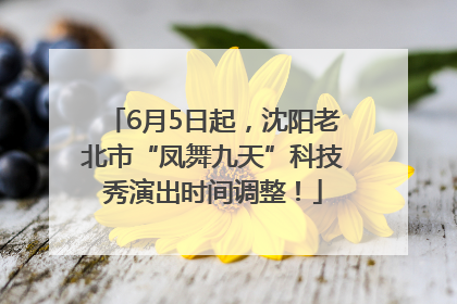 6月5日起，沈阳老北市“凤舞九天”科技秀演出时间调整！